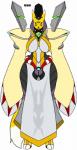 anthro female looking_at_viewer simple_background solo white_background galmgaruda51 bandai_namco digimon canid canine digimon_(species) mammal taomon hi_res