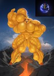 abs anthro big_breasts big_muscles breasts female huge_muscles hyper hyper_muscles machine macro muscular muscular_female planet solo strength super_strength lolitiaowo five_nights_at_freddy's five_nights_at_freddy's_2 scottgames toy_chica_(fnaf) animatronic avian bird chicken galliform gallus_(genus) phasianid robot absurd_res hi_res