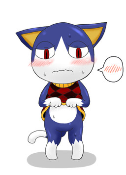 anthro blush bodily_fluids bottomless clothed clothing clothing_lift featureless_crotch null red_eyes shirt shirt_lift simple_background solo sweat topwear white_background enigi09 animal_crossing nintendo rover_(animal_crossing) domestic_cat felid feline felis mammal 2016