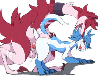 ambiguous_gender ambiguous_penetrated anthro anthro_on_anthro balls barefoot bent_over blush bodily_fluids butt claws cum cum_on_body cum_on_leg cum_on_penis dominant duo eyes_closed feet female female_penetrated from_behind_position fur genital_fluids genitals hair larger_dom larger_male looking_at_another looking_at_partner looking_back male male/female male_penetrating male_penetrating_female nude open_mouth orgasm penetration penile penile_penetration penis red_eyes sex side_view size_difference smaller_ambiguous smaller_penetrated smile standing tail thick_thighs toe_claws tongue tongue_out vaginal vaginal_penetration pata mythology sifyro zephyr_(blitzdrachin) dragon mythological_creature mythological_scalie praimortis scalie 2018 5:4 aliasing digital_media_(artwork)