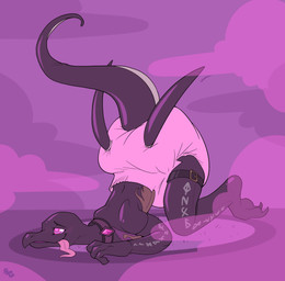 3_tails ambiguous_gender anthro armwear ass_up big_diaper black_armwear black_body black_clothing black_elbow_gloves black_footwear black_gloves black_handwear black_legwear black_socks black_tail black_thigh_highs black_thigh_socks blush blush_lines brown_body buckle claws clean_diaper clothed clothing diaper elbow_gloves finger_claws fog footwear gloves grey_tail handwear heart_eyes heart_symbol hypnosis legwear logo long_tongue lying mandibles mind_control multi_tail multicolored_body narrowed_eyes on_front pink_diaper pink_eyes purple_background purple_body ringed_eyes runes simple_background smile socks solo tail thigh_highs thigh_socks three-quarter_view toe_claws tongue tongue_out two_tone_tail wearing_diaper bubblepuppers nintendo pokemon yuukari salem_(yuukari) generation_7_pokemon pokemon_(species) salazzle 2021 absurd_res archived_source artist_logo full-length_portrait hi_res portrait source_request