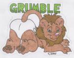 blue_eyes clean_diaper clothed clothing diaper female simple_background solo wearing_diaper white_diaper bark!_(artist) felid lion mammal pantherine character_badge_(artwork) low_res marker_(artwork) traditional_media_(artwork)