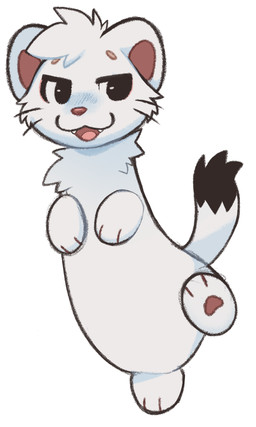 3_fingers 3_toes ambiguous_gender black_body black_eyes black_fur cheek_tuft circle_eyebrows cute_fangs dipstick_tail eyebrows facial_tuft fangs feet feral fingers fur head_tuft markings neck_tuft on_one_leg open_mouth pawpads paws semi-anthro simple_background smug smug_face smug_grin solo standing tail tail_markings teeth toes tuft whiskers white_background white_body white_fur feve mammal mustelid musteline stoat true_musteline weasel 2026 hi_res