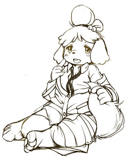 animal_crossing female isabelle_(animal_crossing) looking_at_viewer monochrome nintendo video_games
Rating: Safe
Score: 4
User: Ko-san
Date: April 19, 2014