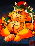 anthro ball_squish balls bedroom_eyes bracelet erection eyebrows genitals jewelry lava looking_at_viewer male musclegut muscular narrowed_eyes pecs penis presenting presenting_penis seductive solo spiked_bracelet spikes squish thick_eyebrows thick_penis thick_thighs ruetteroulette mario_bros nintendo bowser koopa reptile scalie tortoise turtle 3:4 hi_res