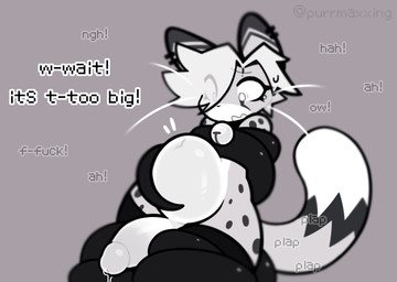 abdominal_bulge anthro anthro_penetrated arms_tied bdsm bell bell_collar bodily_fluids bondage bound collar deep_penetration fur genital_fluids genitals leaking_precum legs_tied male male_penetrated markings moan mostly_nude nude penetration penis plap precum profanity questionable_consent restrained restrained_by_tentacles scared sex solo spots spotted_body spotted_fur tentacle_penetration tentacles purrmaxxing atlas_(purrmaxxing) domestic_cat felid feline felis mammal hi_res monochrome
