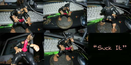 abs animal_genitalia animal_penis anthro balls brown_eyes butt canine_genitalia canine_penis caption claws erection figurine genitals gesture hand_gesture jewelry knot male necklace penis pointing pointy_ears prick_ears sculpture solo statue suck_it blitzava emac canid canine canis dobermann domestic_dog mammal pinscher 2:1