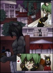 after_dark_(comic) ailurid anthro badger black_hair breasts canid canine canis comic digital_media_(artwork) female green_hair group hair heart_symbol male mammal mustelid musteline nanase outside red_panda rhade sayuri sayuri_x_nanase tail theblackrook wolf