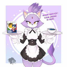 anthro clothing curry dialogue duo female food hair hero looking_at_viewer maid_headdress maid_uniform male male/female ponytail princess royalty serving_tray text thick_thighs uniform yellow_eyes skyversa sega sonic_the_hedgehog_(series) blaze_the_cat sonic_the_hedgehog domestic_cat eulipotyphlan felid feline felis hedgehog mammal absurd_res hi_res