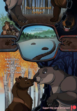 boop brown_body brown_fur chain dam day feral footprint fur grey_body grey_fur lake male male/male night nose_boop plant smile text tree water bitterstrawberries atlas_(bitterstrawberries) echo_(bitterstrawberries) husq_(bitterstrawberries) kobalt_(bitterstrawberries) bear beaver black_bear fisher_(animal) gulonine mammal mustelid musteline rodent ursine comic cover cover_art cover_page english_text hi_res