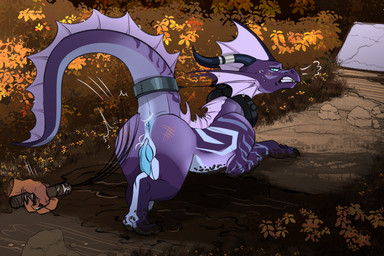 angry animal_genitalia animal_penis anus bdsm blush bondage bound butt butt_slap collar disembodied_hand erection feral forced genital_slit genitals grass holding_object holding_whip horn looking_back lying male mud on_front outside paws penis plant raised_tail slap slit_penis spank_marks spanking tail tail_bondage tail_tied teeth torture whip whip_mark whipping whipping_butt zafara_(artist) mythology dragon mythological_creature mythological_scalie scalie digital_media_(artwork) hi_res