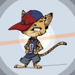 abstract_background anthro barefoot baseball_cap biped blinking bottomwear clothed clothing collar ear_tuft feet female green_eyes hat headgear headwear shirt shorts simple_background smile solo tail tail_motion tailwag tank_top tomboy topwear tuft young young_anthro ruffu pepper_(ruffu) felid jaguar mammal pantherine 1:1 animated short_playtime