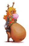 anthro belly big_belly candy dessert female food huge_belly hyper hyper_belly overweight solo stuffing decisivetang deltarune undertale_(series) noelle_holiday deer mammal new_world_deer reindeer 2022