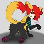 anthro anus bodily_fluids female genital_fluids genitals good_girl paws pussy smile text vaginal_fluids darkholm1 nintendo pokemon braxiss_(darkholm1) braixen generation_6_pokemon pokemon_(species) hi_res