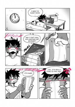 5_fingers analog_clock anthro apartment armchair big_diaper blush bottomwear chair clean_diaper clock clothing diaper diaper_package embarrassed fingers furniture grabbing grabbing_diaper male on_chair onomatopoeia pants shirt sitting sitting_on_chair solo sound_effects table tail text thinking thought_bubble time topwear wall_clock wetness_indicator kaaski jack_(kaaski) comic digital_drawing_(artwork) digital_media_(artwork) english_text hi_res