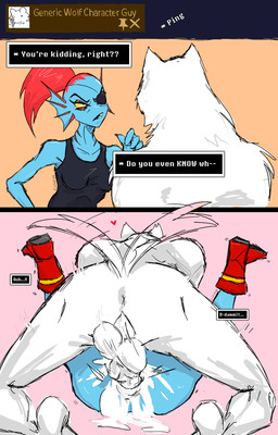 anal anal_penetration anthro anus athletic athletic_gynomorph athletic_intersex balls blue_body blue_skin bodily_fluids boots butt clothing colored_nails cum cum_in_ass cum_inside duo fingernails footwear fur genital_fluids genitals gills gynomorph gynomorph/male gynomorph_penetrated hair intersex intersex/male intersex_penetrated male male_penetrating male_penetrating_gynomorph male_penetrating_intersex nails penetration penile penile_penetration penis_in_ass red_boots red_clothing red_fingernails red_footwear red_hair red_nails sex shoes tail tail_motion tailwag text white_body white_fur yellow_sclera v.geneva instant_loss_2koma undertale_(series) undyne aquatic canid canine fish humanoid mammal comic english_text hi_res