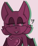 anthro eyeshadow female glitter green_eyes hearts_around_head lipstick looking_away makeup mile solo wings varlus sega sonic_the_hedgehog_(series) rouge_the_bat bat mammal sketch