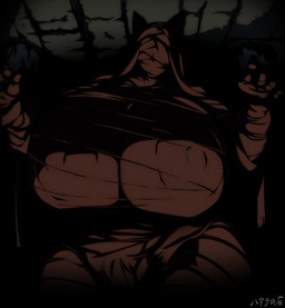 big_breasts black_hair black_tail breasts brown_body brown_nipples brown_skin covering covering_breasts covering_self crown dark_body dark_skin egyptian female genitals green_eyes hair headgear huge_breasts nipples pussy_peek scared solo tail thick_thighs tiara vulva hataraki_ari animal_humanoid cat_humanoid felid felid_humanoid feline feline_humanoid humanoid mammal mammal_humanoid mummy undead animated