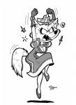 angry anthro breasts cleavage clothed clothing crown dress ear_piercing ear_ring fangs female headgear jewelry jumping necklace piercing queen ring_piercing royalty solo teeth toony yelling ferretface99 nakhta canid canine fox mammal absurd_res hi_res monochrome smaller_version_at_source