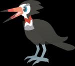 ambiguous_gender beak biped black_body black_feathers blue_eyes feathers feral simple_background solo transparent_background alexalan nintendo pokemon avian bird generation_7_pokemon pokemon_(species) trumbeak 2016 alpha_channel lineless