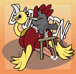 4_toes anal anal_orgasm anal_penetration anus ass_up ball_size_difference balls beak big_balls big_butt big_penis big_text black_body black_feathers blush blush_lines bodily_fluids butt cum cum_in_ass cum_inside cum_while_penetrated curved_beak doggystyle duo ejaculation eyes_closed feathers feet folded_wings foot_on_butt from_behind_position fucked_silly furniture genital_fluids genitals gradient_background grey_beak grey_feet hair hands-free head_tuft hung_bottom larger_male larger_penetrated larger_sub long_neck looking_pleasured male male/male male_penetrated motion_lines neck_tuft non-mammal_balls open_mouth orgasm orgasm_face penetration penile penile_penetration penis penis_in_ass penis_size_difference perineum raised_head rear_view red_body red_feathers sex shadow short_hair simple_background size_difference smaller_male stool submissive tail tail_feathers tail_grab talons text toes tuft wide_eyed wings yelling yellow_feet otterjunk nintendo rhythm_heaven kasuke_(rhythm_heaven) kosuke_(rhythm_heaven) manzai_birds accipitriform avian bird corvid corvus_(genus) crow oscine passerine vulture 2025 absurd_res digital_drawing_(artwork) digital_media_(artwork) english_text hi_res