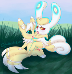 anime aura black_nose blue_eyes blush couple cowgirl_position cum cum_inside duo feline female fur grass lighthearted looking_back male mammal meowstic nintendo on_top open_mouth outside penetration penis pokémon red_eyes saliva sex shiny_pokémon sitting straight tongue tongue_out video_games
Rating: Explicit
Score: 8
User: FireXSpirit
Date: November 20, 2013