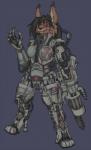 armor cybernetics female machine solo weapon grostenmeiers bobcat cyborg felid feline lynx mammal