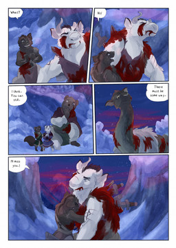 anthro biped blood blood_from_mouth blood_in_mouth bodily_fluids brown_body brown_fur brown_tail clothed clothing dialogue dialogue_box eye_wound female feral fur green_body green_fur group hug male melee_weapon night outside quadruped scar snow snowing speech_bubble sword tail text weapon white_body white_fur wounded bjekkergauken mythology herja_(bjekkergauken) hillevi shirin_(bjekkergauken) the_weapon_thief unni_(bjekkergauken) arctic_fox aurochs bear bovid bovine brown_bear canid canine dragon fox furred_dragon furred_scalie gulonine mammal marten mustelid musteline mythological_creature mythological_scalie pine_marten recently_extinct_species scalie suid suine sus_(pig) true_fox ursine wild_boar 2025 colored comic english_text hi_res