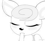 anthro clothing female food oral popsicle simple_background solo suggestive text white_background alfa995 animal_crossing nintendo diana_(animal_crossing) deer mammal 2d_animation animated greyscale low_res monochrome motion_tweening short_playtime