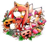 anthro duo female food fruit holidays male plant pumpkin urahyu halloween sega sonic_the_hedgehog_(series) knuckles_the_echidna rouge_the_bat bat echidna mammal monotreme 2016