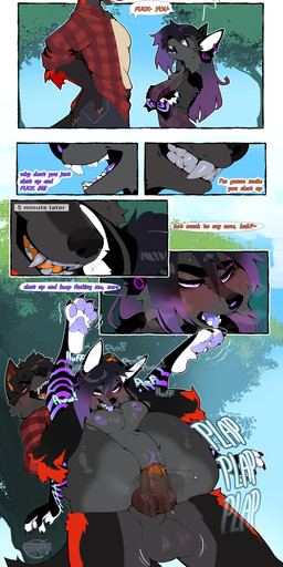 anthro anthro_on_anthro anthro_penetrated anthro_penetrating anthro_penetrating_anthro areola balls biped blush bottomless bottomless_anthro bottomless_male bottomwear breasts claws clothed clothed_anthro clothed_female clothed_male clothing duo eye_roll feet female female_penetrated fingers fully_clothed fully_clothed_anthro fully_clothed_female fully_clothed_male fur genitals hair male male/female male_penetrating male_penetrating_female navel nipples nude nude_anthro nude_female partially_clothed partially_clothed_anthro partially_clothed_male paws penetration penile penile_penetration penis penis_in_vagina sex smile tail text toes topwear vaginal vaginal_penetration vulva cocoline_(artist) cocoline canid canine canis mammal wolf 2026 absurd_res comic digital_drawing_(artwork) digital_media_(artwork) english_text hi_res