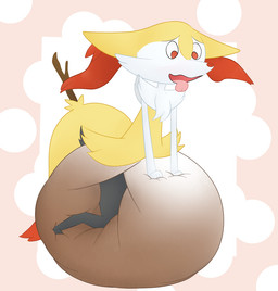 ambiguous_gender anthro clothed clothing diaper diaper_only diaper_under_pseudo_clothing excessive_feces exposed_diaper feces hyper hyper_feces hyper_soiling inner_ear_fluff open_mouth pooping pseudo_clothing scatplay simple_background soiled_diaper soiling soiling_diaper solo tongue topless tuft unclean_diaper used_diaper using_diaper wearing_diaper someboondoggle nintendo pokemon braixen canid canine generation_6_pokemon mammal pokemon_(species)