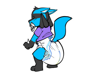 ambiguous_gender anthro big_diaper black_body black_collar black_fur blue_body blue_fur blue_tail blush blush_lines clothed clothing collar diaper ears_back eyes_closed feces fur gloves_(marking) hand_spike leg_markings markings multicolored_body multicolored_fur object_in_mouth pacifier pacifier_in_mouth pivoted_ears pooping purple_clothing purple_shirt purple_topwear raised_tail shirt side_view simple_background socks_(marking) soiled_diaper soiling soiling_diaper solo spikes spikes_(anatomy) standing tail topwear two_tone_body two_tone_fur unclean_diaper used_diaper using_diaper wearing_diaper wetness_indicator white_background white_inner_ear rainydays nintendo pokemon bingleborf generation_4_pokemon lucario pokemon_(species) 4:3 full-length_portrait hi_res portrait