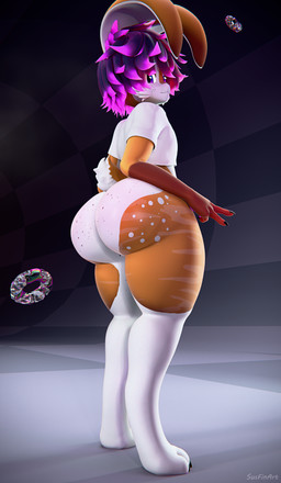 anthro big_butt bubble_butt butt clothed clothing femboy freckled_butt freckled_face freckled_legs freckled_thighs freckles hair huge_butt looking_at_viewer male nude presenting simple_background solo spots spotted_butt spotted_hips teasing_with_butt thick_thighs tuft wide_hips susfin lagomorph leporid mammal rabbit 3d_(artwork) absurd_res digital_media_(artwork) hi_res