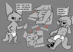 ageplay anthro baby_bottle clean_diaper clothed clothing cross-popping_vein daww dialogue diaper diaper_only element_drop_shadow group hug iconography infantilism kissing_cheek male roleplay text text_drop_shadow topless wearing_diaper kuuneho disney zootopia finnick_(zootopia) judy_hopps nick_wilde canid canine fennec_fox fox lagomorph leporid mammal rabbit red_fox true_fox absurd_res english_text hi_res