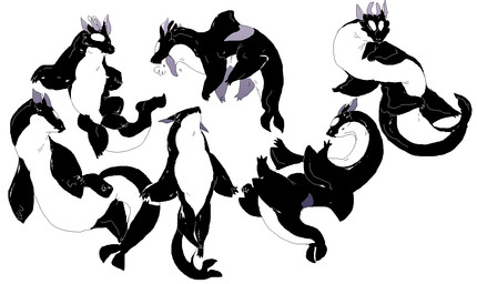 ambiguous_gender black_body black_skin feral solo white_body white_skin 2n2n aquatic cetacean dolphin mammal oceanic_dolphin orca toothed_whale 2015 hi_res multiple_images