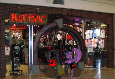 abdl alternative_fashion big_diaper bodily_fluids diaper feces genital_fluids hand_holding huge_diaper messy pooping poopy public punk smelly soiled_diaper store unclean_diaper urine used_diaper watersports mooneypup hot_topic kobold scalie
