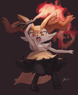3_fingers 3_toes :3 ambiguous_anthro ambiguous_gender anthro arm_tuft big_tail biped black_body black_fur blush blush_lines cheek_tuft chest_tuft cute_fangs digitigrade dipstick_tail facial_tuft fangs feet fingers fire front_view fur holding_object holding_stick inner_ear_fluff looking_at_viewer markings multicolored_body multicolored_fur nude_ambiguous nude_anthro open_:3 open_mouth open_smile orange_body orange_eyes orange_fur orange_nose orange_tail pointy_ears prick_ears raised_arm shoulder_tuft simple_background smile solo standing stick tail tail_markings teeth toes tongue tuft two_tone_tail white_body white_fur yellow_body yellow_fur yellow_tail ikei nintendo pokemon braixen canid canine generation_6_pokemon mammal pokemon_(species) 2021 digital_drawing_(artwork) digital_media_(artwork) full-length_portrait hi_res japanese_description portrait shaded signature translated_description