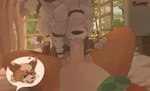 3_toes 4_fingers anthro anthro_pov bed bedroom big_hair black_paws bodily_fluids brown_body brown_fur claws curling_toes duo erection feet fellatio finger_claws fingers first_person_view fur furniture genital_focus genitals hair hands_on_legs hands_on_thighs heart_symbol humanoid_genitalia humanoid_penis looking_pleasured lying lying_on_bed male male/male male_pov necktie on_bed oral orange_body orange_fur penile penis penis_in_mouth pov_blowjob saliva saliva_on_penis sex teeth toe_claws toes white_body white_fur puuverart cappucino revu canid canine canis fox mammal wolf 2025 digital_media_(artwork) signature