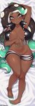 5_fingers 5_toes barefoot bed_sheet bedding bottomwear breasts brown_body brown_skin clothing dakimakura dark_body dark_skin feet female fingers jacket looking_at_viewer lying markings mole_(marking) navel navel_piercing navel_stud piercing pseudo_hair shorts smile solo tentacle_hair tentacles thick_thighs toes tongue tongue_out topwear wide_hips jtveemo nintendo splatoon marina_(splatoon) animal_humanoid cephalopod cephalopod_humanoid humanoid marine marine_humanoid mollusk mollusk_humanoid octarian octoling 1:3 2020 dakimakura_design hi_res signature