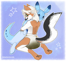 abdl anthro bodily_fluids brown_body brown_fur clothed clothing diaper diaper_fetish diaper_only eyewear feces female fur genital_fluids glasses grey_body grey_fur hair hug hugging_object plushie poop_diaper soiled_diaper soiling solo topless unclean_diaper urine used_diaper using_diaper wearing_diaper wearing_glasses wet_diaper wetting wetting_diaper white_body white_fur white_hair obedientmirelle palworld pocketpair canid canine chillet fox mammal marble_fox pal_(species) red_fox true_fox absurd_res hi_res