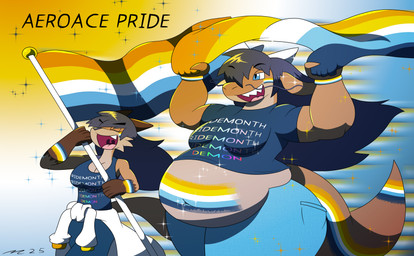 anthro aroace_pride_colors black_clothing black_hair black_shirt black_topwear bodypaint bottomwear clothing denim denim_bottomwear denim_clothing duo duo_focus facial_hair female flag fur group hair jeans lgbt_pride long_hair male open_mouth open_smile paint pants pride_color_accessory pride_color_flag pride_colors shirt smile tan_body tan_fur topwear dirtymac mac-daddy lgbt_pride_month mythology canid canine dragon fox mammal mythological_creature mythological_scalie scalie absurd_res hi_res