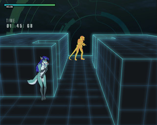 4_toes 5_fingers anthro armor blue_hair breasts covering covering_breasts covering_crotch covering_self duo embarrassed feet female fingers fur gameplay_mechanics grey_body grey_fur gui gun hair health_bar hiding hindpaw humanoid_hands male multicolored_body multicolored_fur nude nude_anthro nude_female paws ranged_weapon text timer toes two_tone_body two_tone_fur virtual_reality weapon white_body white_fur wireframe evangellos helen_(evangellos) canid canine canis lizard mammal reptile scalie wolf english_text