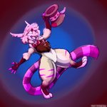 4_fingers fingers hatter holding_object open_mouth solo wonderland danji-isthmus fan_character cheshire_cat_(species) domestic_cat felid feline felis hybrid mammal 1:1 digital_drawing_(artwork) digital_media_(artwork) hi_res