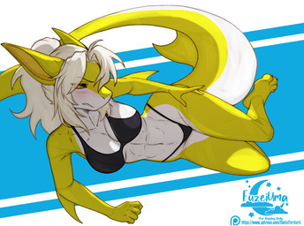 abs anthro biped blush breasts claws clothed clothed_anthro clothed_female clothing countershade_torso countershading feet female fingers hair looking_at_viewer navel simple_background solo tail teeth toes fleet-foot fish marine shark 2026 digital_drawing_(artwork) digital_media_(artwork)