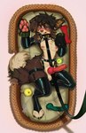 animal_genitalia animal_penis anthro areola armwear balls bdsm black_hair blue_eyes blush brown_body brown_fur brown_tail canine_genitalia canine_penis clothed clothed_anthro clothed_male clothing collar erection eyewear fur genitals glasses hair legwear looking_at_viewer lying male nipple_piercing nipples no_underwear on_back pantsless pantsless_anthro pantsless_male partially_clothed partially_clothed_anthro partially_clothed_male penis petplay piercing roleplay solo tail teeth cocoline_(artist) canid canine canis domestic_dog mammal 2025 absurd_res digital_media_(artwork) hi_res