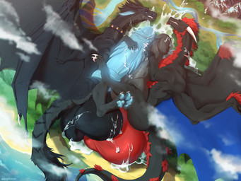 balls balls_touching big_balls big_penis bodily_fluids collar cum duo feral frottage fur genital_fluids genitals glans huge_balls huge_penis humanoid_genitalia humanoid_penis hybrid_genitalia hybrid_penis hyper hyper_balls hyper_genitalia hyper_penis knot knotted_humanoid_penis knotted_penis macro male male/male penile penis penises_touching sex alegrimm mythology midnight_yamikidate seth_(dracoboiseth) dragon furred_dragon furred_scalie mythological_creature mythological_scalie scalie