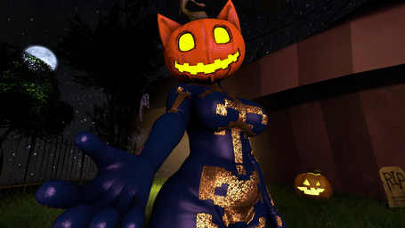 anthro breasts clothed clothing costume female food for_a_head fruit grass holidays looking_at_viewer moon night outside plant pumpkin pumpkin_head smile solo joker0 epic_games fortnite halloween spice_(fortnite) felid feline mammal object_head 16:9 3d_(artwork) digital_media_(artwork) hi_res source_filmmaker_(artwork) widescreen
