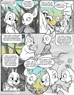 4_fingers anthro bottomless bottomless_female buckteeth clothed clothing duo eye_contact eyelashes female fingers fungus grass hand_holding looking_at_another male male/female mushroom plant sitting sweater teeth text topwear turtleneck chris_fischer chip_'n_dale_rescue_rangers disney chip_(disney) gadget_hackwrench chipmunk ground_squirrel mammal mouse murid murine rodent sciurid english_text hi_res