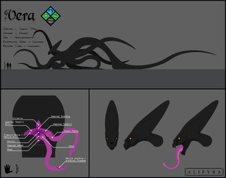 animal_genitalia anus black_body chart clitoris comparing erection female female_urethra feral flaccid genital_slit genitals group gynomorph herm intersex knot knotted_penis long_tongue male penis pink_genitals purple_genitals silhouette size_chart size_difference solo solo_focus tentacle_tongue tentacles text tongue tongue_out trio unusual_anatomy unusual_genitalia unusual_penis unusual_vulva urethra urethral_process vulva yellow_eyes alifyra vera_(alifyra) deity monster tentacle_creature absurd_res hi_res model_sheet